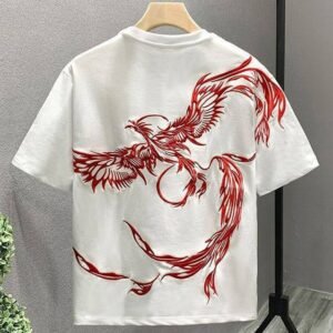 handmade white o neck embroideried cotton t shirts men summer